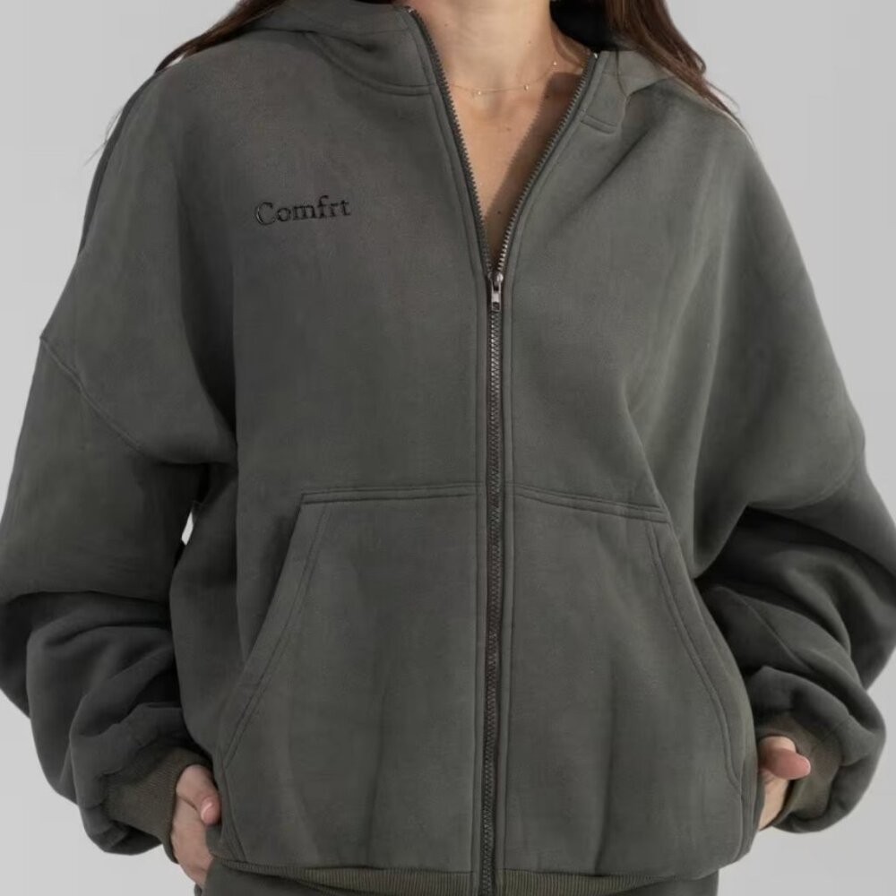 Comfrt Cloud Zip Hoodie - M - Millstone Grey